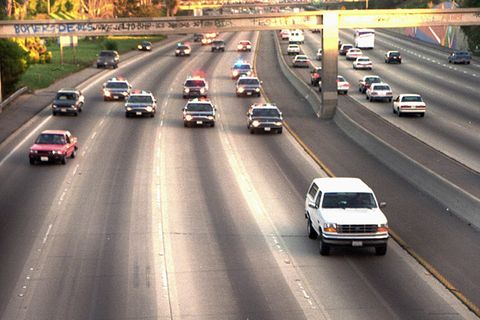 O. J. Simpson im weißen Ford Bronco