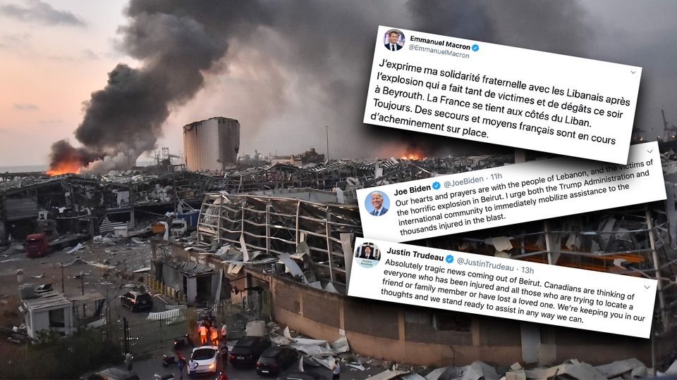 Nach der schweren Explosion in Beirut äußern sich zahlreiche Politiker.