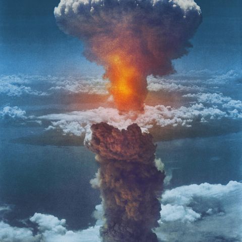 Abwurf der zweiten Atombombe über Japan in Nagasaki, 9. August 1945.