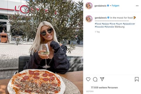 Gerda Lewis wird für Salami-Pizza-Bild kritisiert
