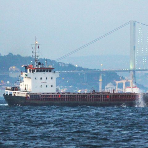 Mit dem inzwischen gesunkenen Frachter "Rhosus" (hier 2010 vor Istanbul) soll vor mehr als sechs Jahren das Ammoniumnitrat nach Beirut gekommen sein, dass zur Explosionskatastrophe vom Mittwoch führte.