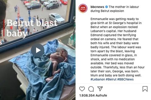 Instagram-Post der BBC zur Explosion in Beirut