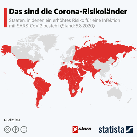 Vom RKI eingestuft : Das sind die aktuellen Corona-Risikogebiete