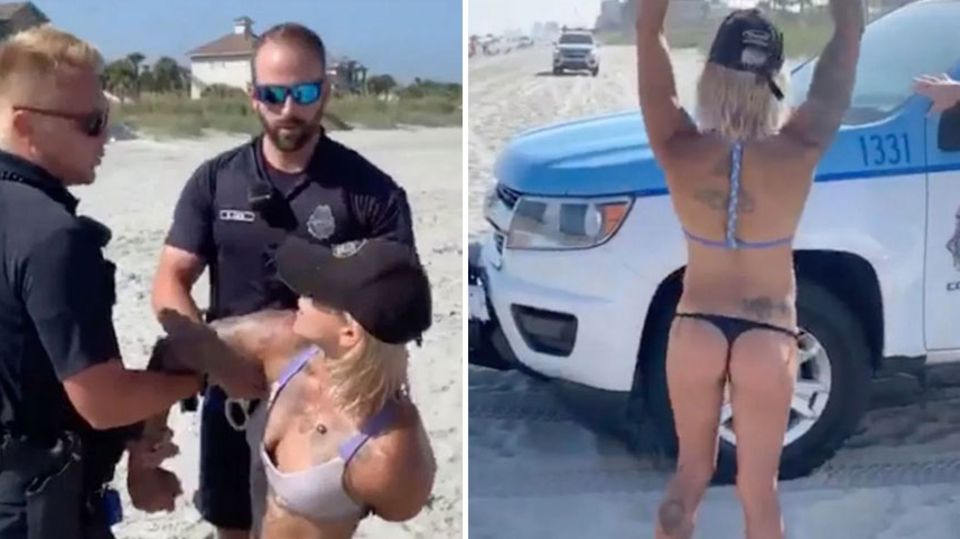 Frau wird aufgrund ihres Bikinis festgenommen Frau wird aufgrund ihres Bikinis festgenommen