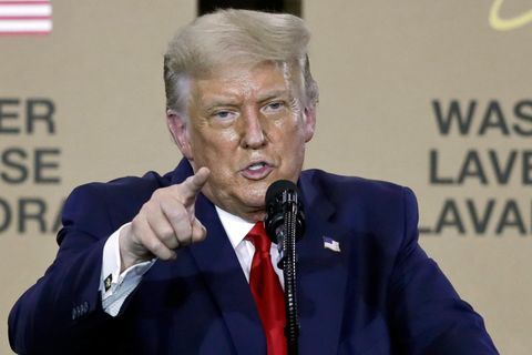 Donald Trump spricht zu Angestellten des Haushaltsgerätehersteller Whirlpool