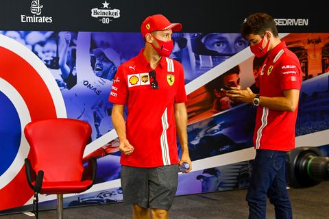 Sebastian Vettel und Teamkollege Charles Leclerc in Silverstone