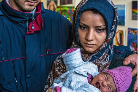 Mustafa und Fatima mit ihrer Tochter Hanana