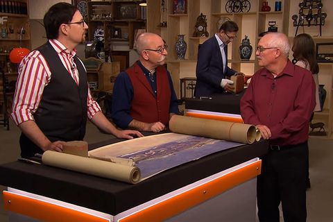 Bares für Rares: Colmar Schulte-Goltz und Moderator Horst Lichter mit Hans Staudenmayer
