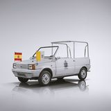 An der Fahrertür ist das Wappen von Papst Johannes Paul II. zusehen - darunter dessen Wahlspruch "Totus tuus" ("ganz Dein/ganz d