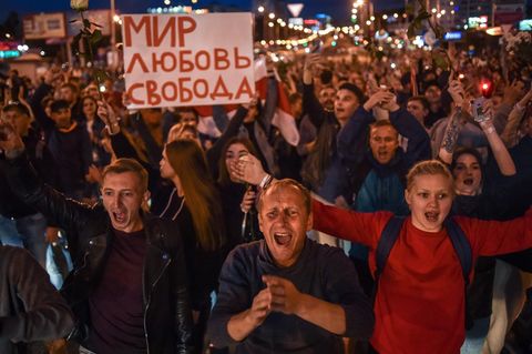 Demonstration in der Belarussischen Hauptstadt Minsk