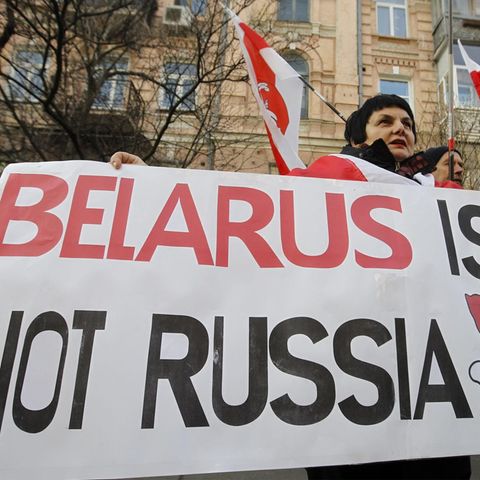 "Belarus is not Russia"-Plakat