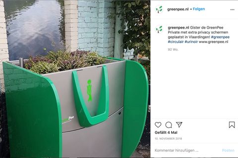Urinal mit Blumen