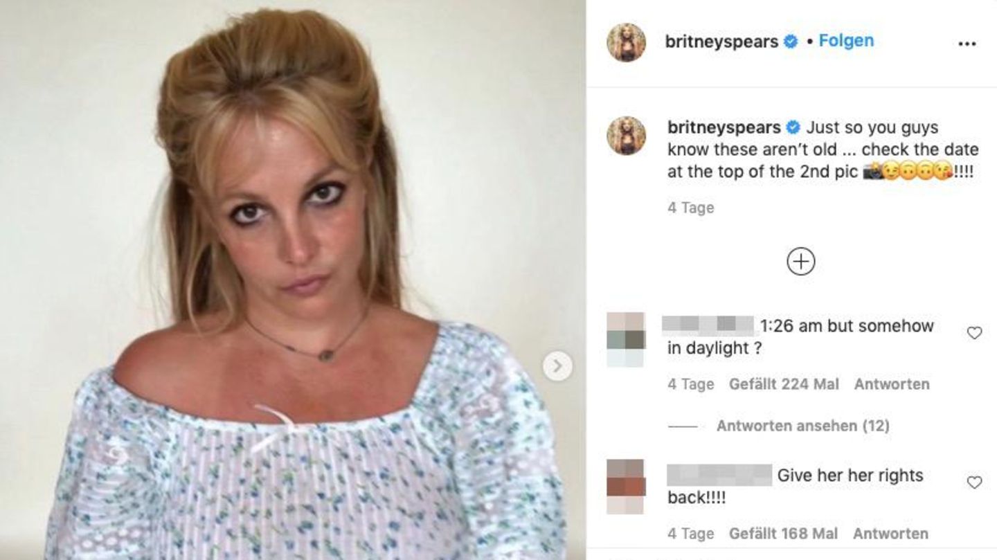 Instagram-Post: Spears weist darauf hin, dass es sich bei Post um aktuelles Foto von ihr handelt