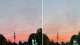 Smartphone-Test: Das Galaxy Note 20 Ultra (links) stellt Farben im Vergleich zum iPhone 11 Pro Max etwas kühler dar. Im Falle dieses Sonnenunterganges ist das realistischer, vielen dürfte das wärmere Bild des iPhones aber besser gefallen.