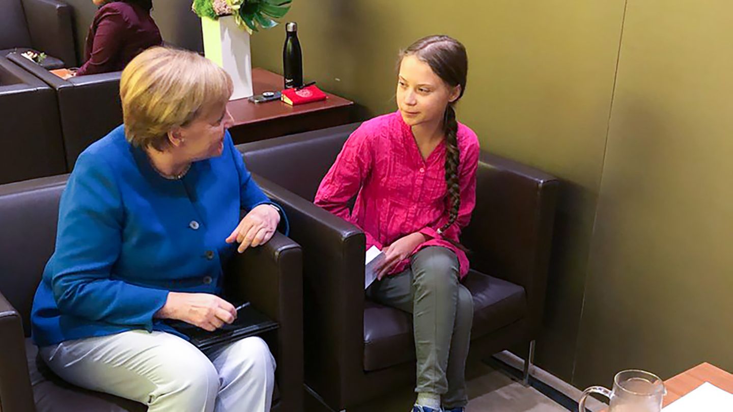 Morgenlage - Angela Merkel und Greta Thunberg