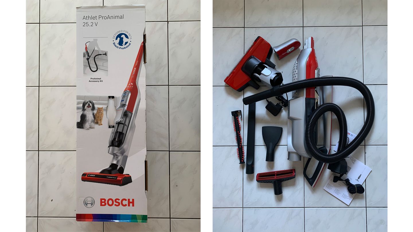 Der Bosch Akkusauger frisch aus der Packung