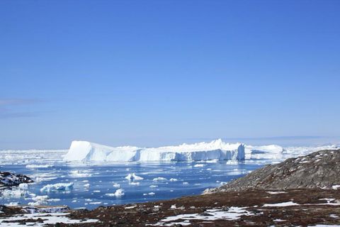 Der Jakobshavn Isbræ Gletscher im Westen von Grönland