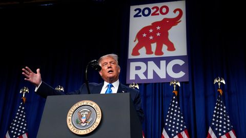 Donald Trump spricht beim RNC 2020 zu den Delegierten