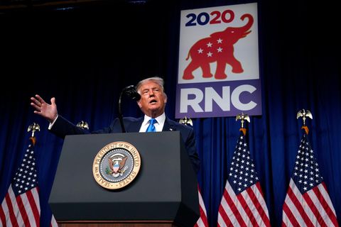 Donald Trump spricht beim RNC 2020 zu den Delegierten