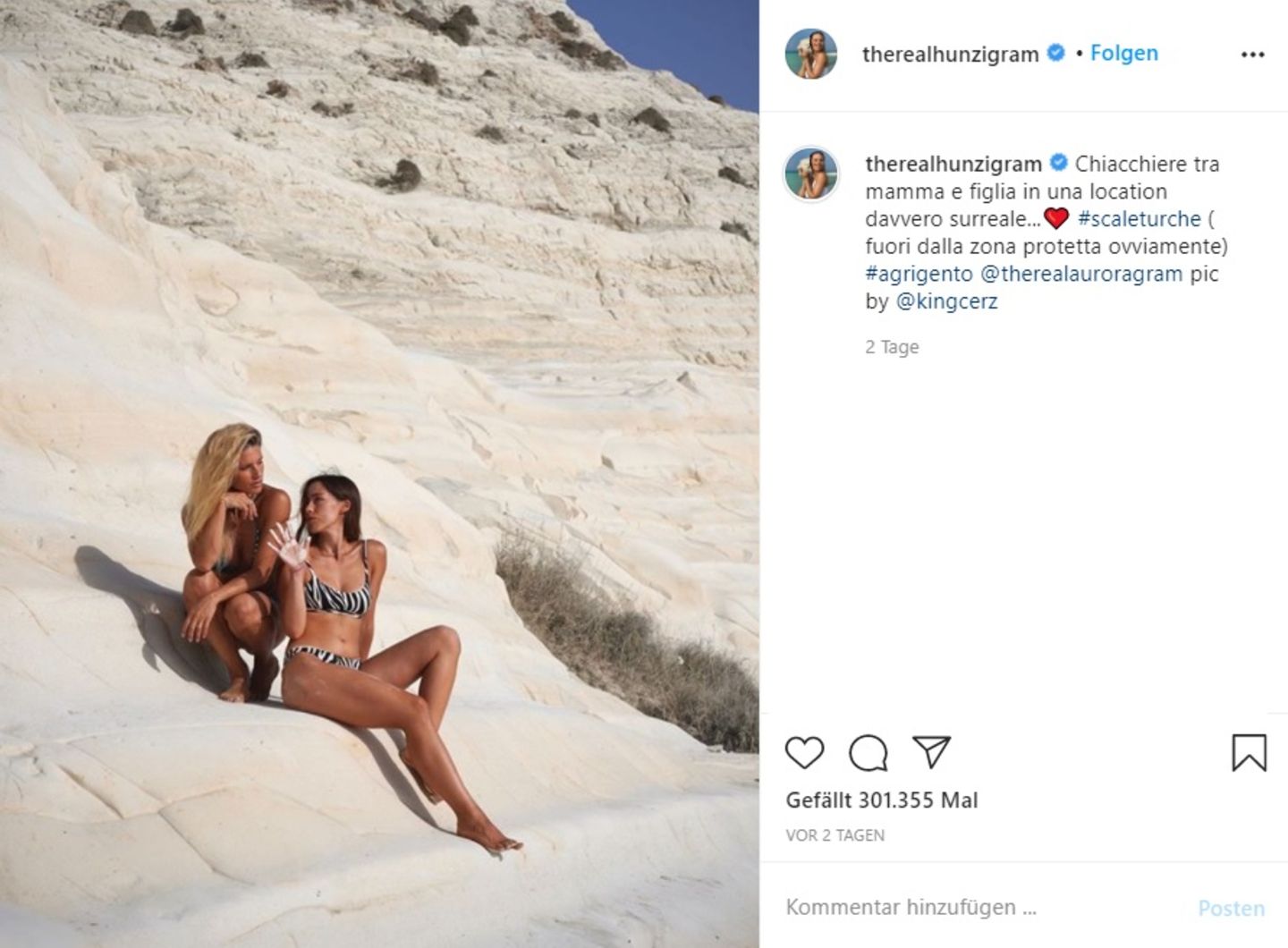Michelle und Aurora Hunziker im Urlaub in Sizilien