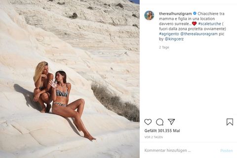 Michelle und Aurora Hunziker im Urlaub in Sizilien