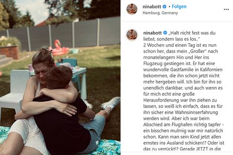 TV-Moderatorin: Trotz Corona-Pandemie: Nina Bott schickt Sohn zum Austausch in die USA