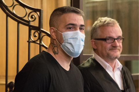 Bushido und sein Rechtsvertreter im Prozess gegen Arafat Abou-Chaker