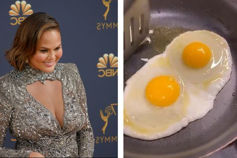 Chrissy Teigen zeigt Küchentrick mit Spiegeleiern und wird angefeindet
