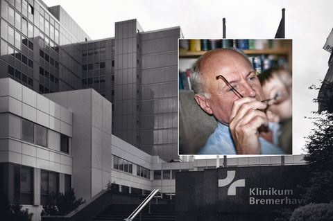 Wolfgang Brunner. Im Hintergrund die Klinik Bremerhaven