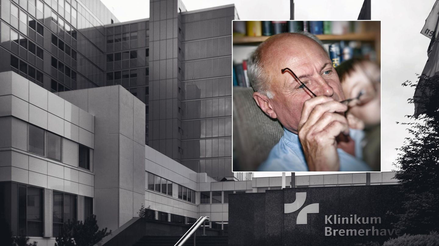 Wolfgang Brunner. Im Hintergrund die Klinik Bremerhaven