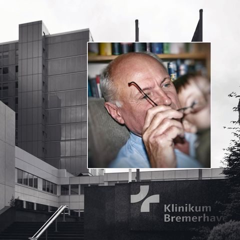 Wolfgang Brunner. Im Hintergrund die Klinik Bremerhaven