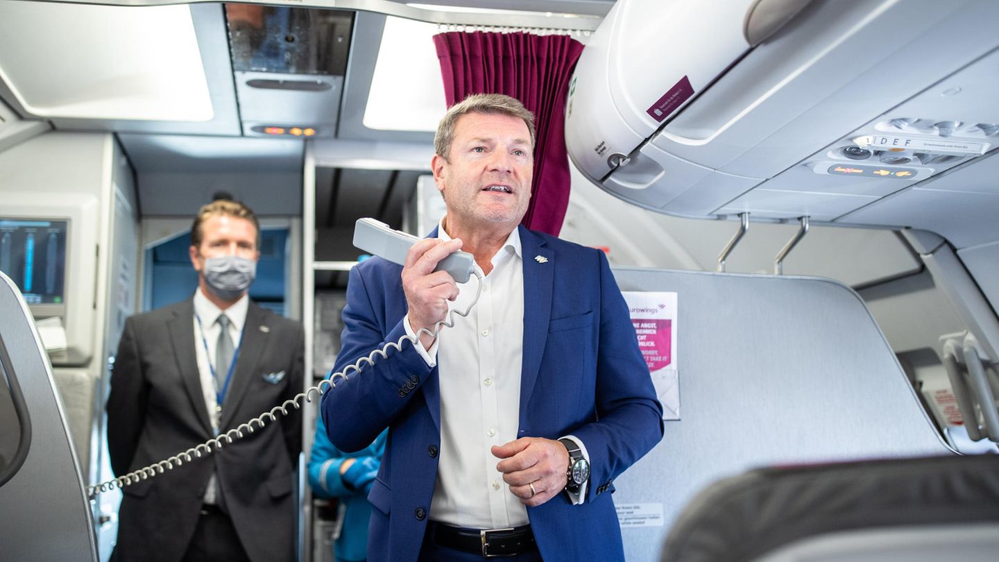 Ansage im Airbus: Anfang März 2020 übernahm Jens Bischof den Vorsitz der Geschäftsführung von Eurowings mit Sitz in Köln