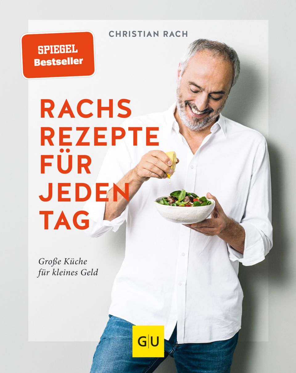 Fernsehkoch: "Rachs Rezepte für jeden Tag – Große Küche für kleines Geld" ist im GU Verlag erschienen und für 24,99 Euro erhältlich. "Rachs Rezepte für jeden Tag – Große Küche für kleines Geld" ist im GU Verlag erschienen und für 24,99 Euro erhältlich.
