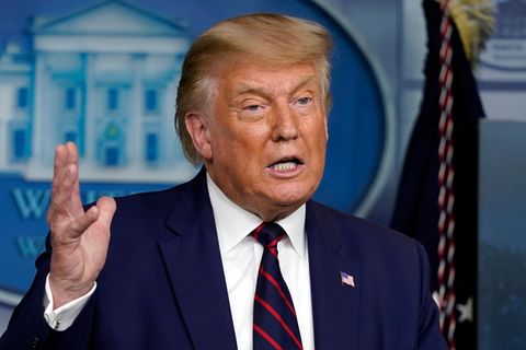 US Präsident Donald Trump auf der Pressekonferenz im Weißen Haus