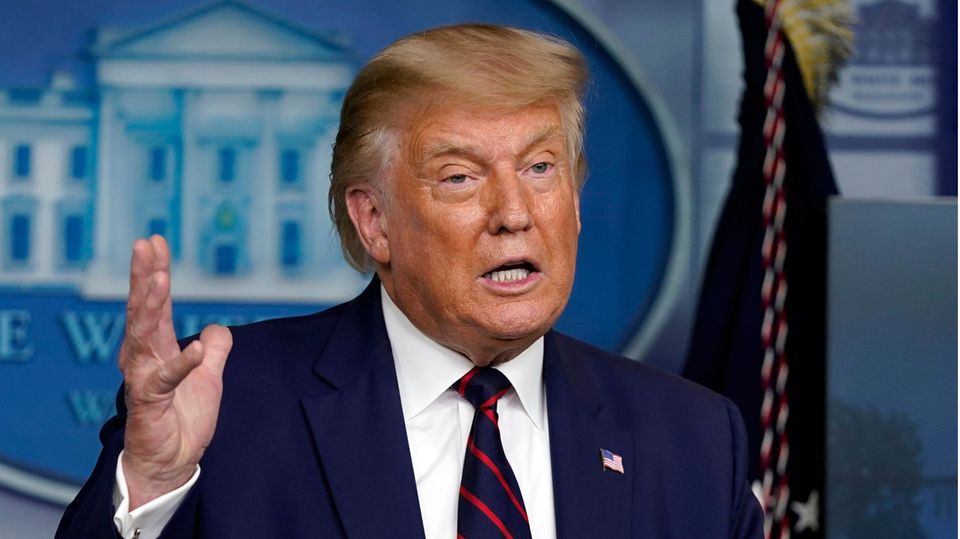 US Präsident Donald Trump auf der Pressekonferenz im Weißen Haus