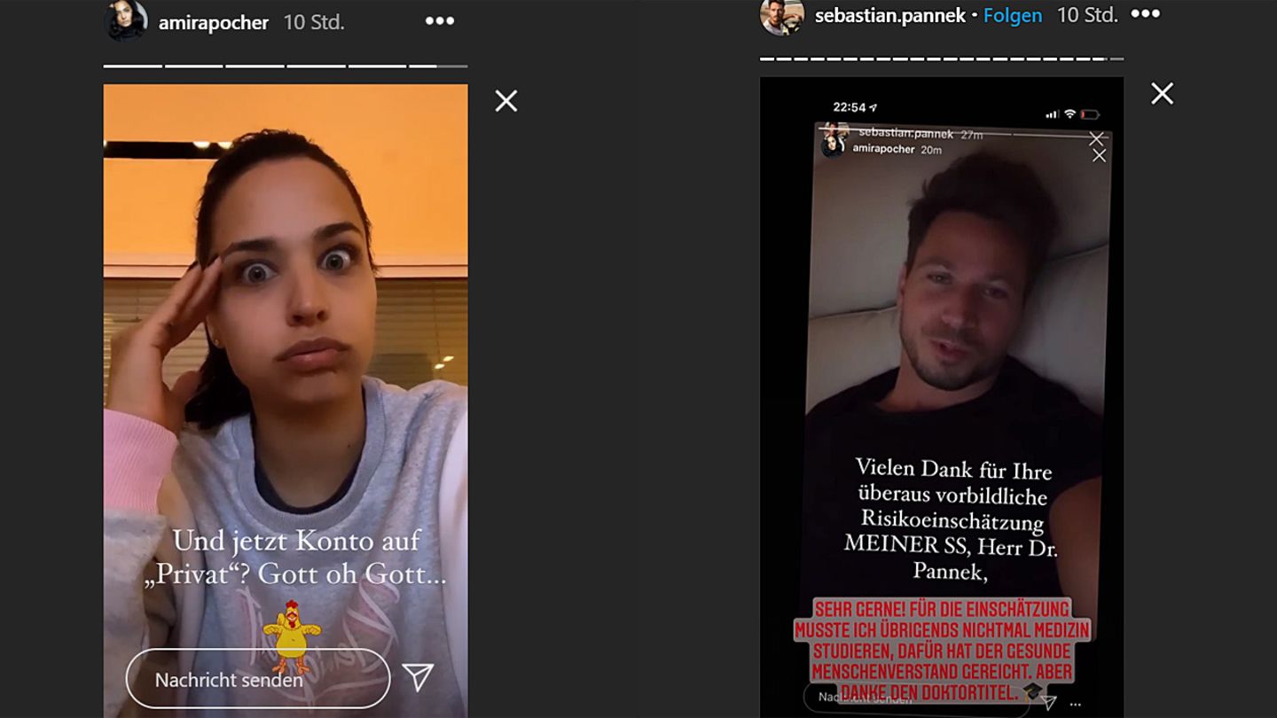 Amira Pocher und Sebastian Pannek kritisieren sich gegenseitig auf Instagram