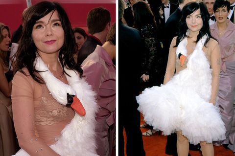 Sängerin Björk sorgte bei den Oscars 2001 mit ihrem Schwanenkleid für Aufsehen