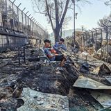 Brand im Flüchtlingslager Moria auf Lesbos