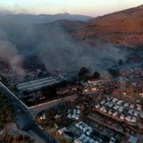 Brand im Flüchtlingslager Moria auf Lesbos