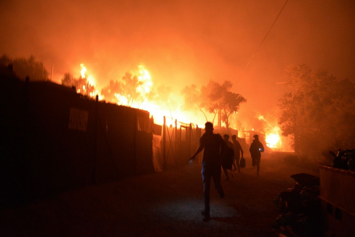 Brand im Flüchtlingslager Moria auf Lesbos