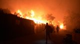 Brand im Flüchtlingslager Moria auf Lesbos