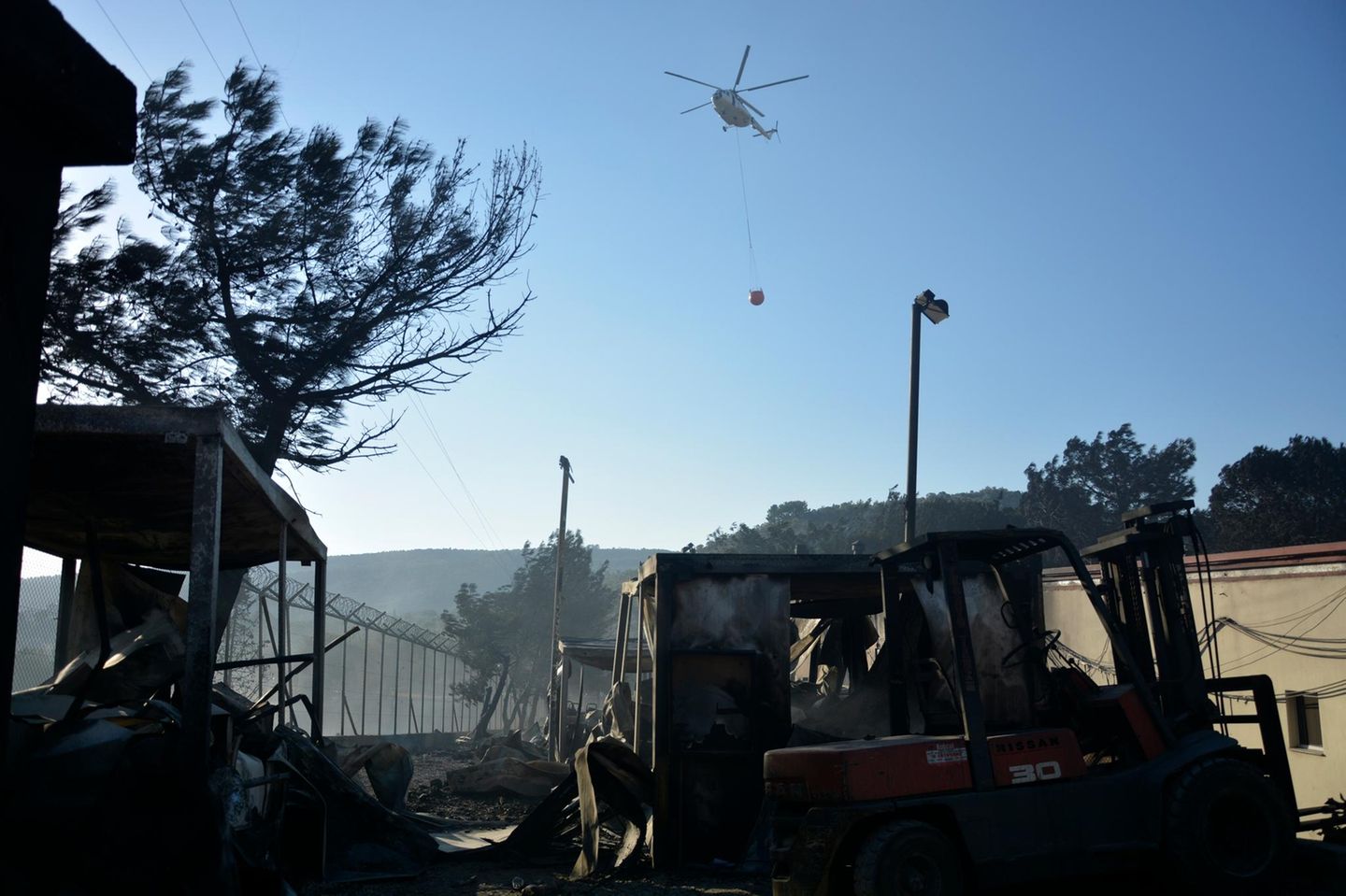 Brand im Flüchtlingslager Moria auf Lesbos