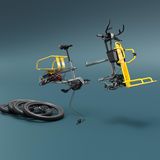 Das Bike lässt sich relativ handlich zerlegen. 