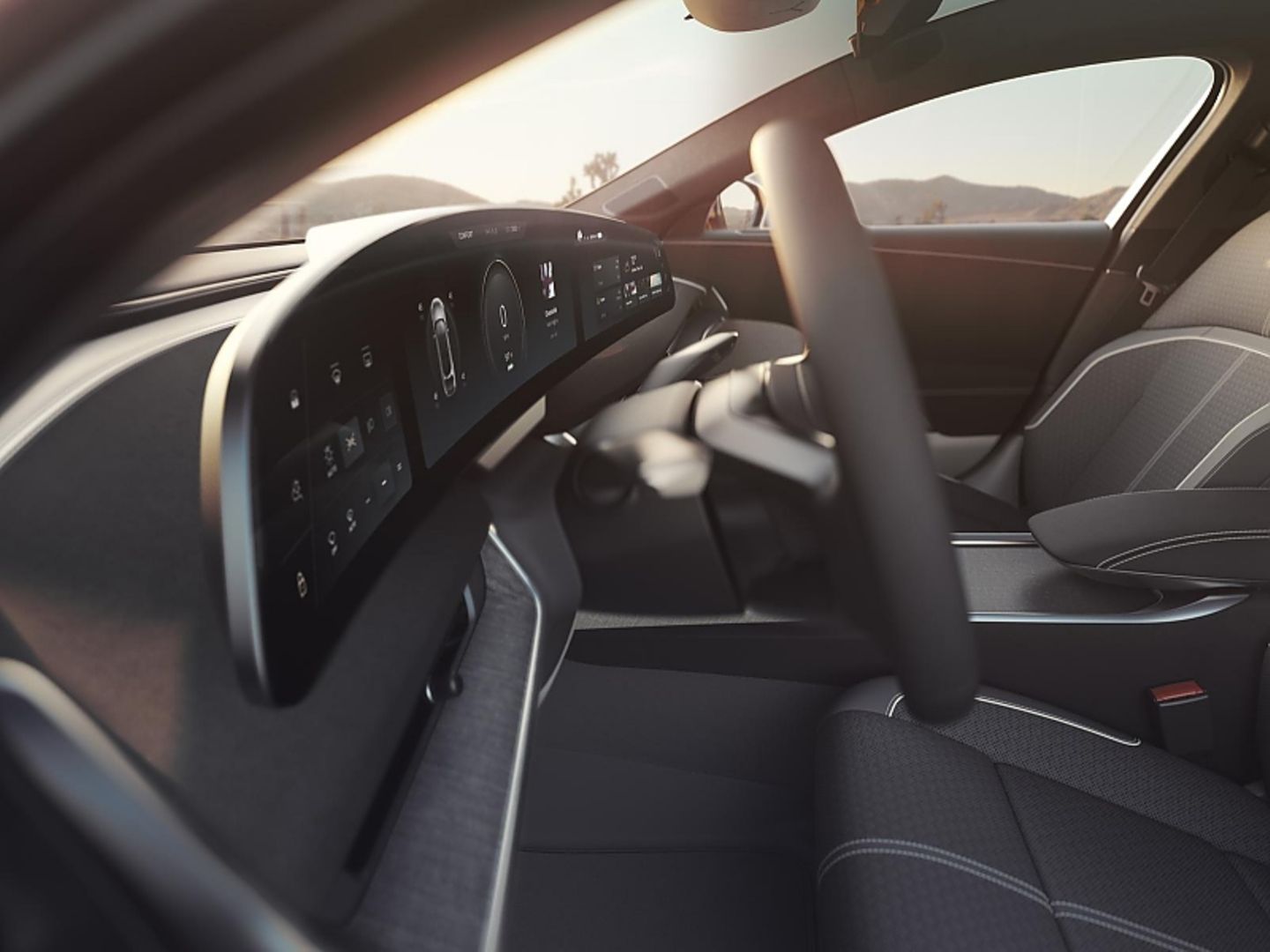 Das Armaturenbrett des Lucid Motors Air
