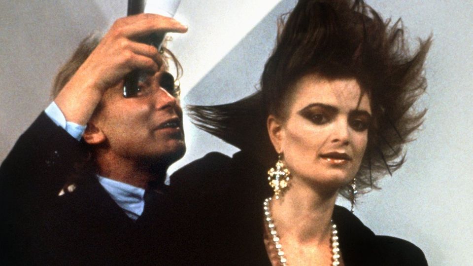 Gerhard Meir und Gloria von Thurn und Taxis bei einem gemeinsamen Fernsehauftritt 1986: Der Friseur stylte in den 80er Jahren ihre Punk-Frisur.