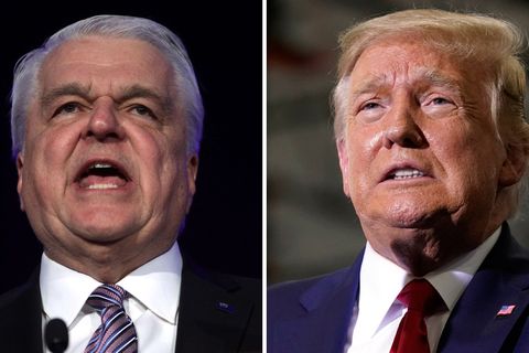 Steve Sisolak (l.) und Donald Trump