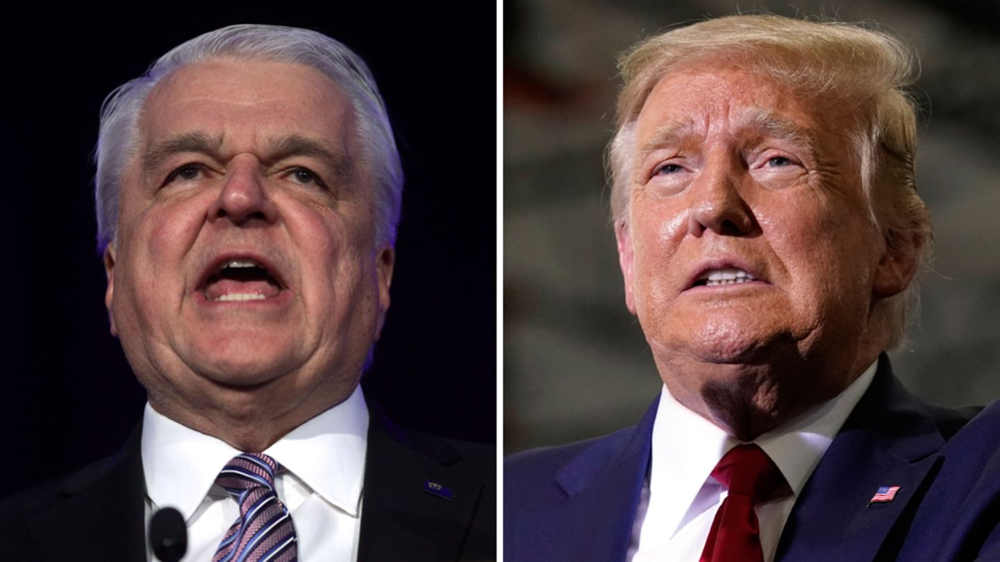 Steve Sisolak (l.) und Donald Trump