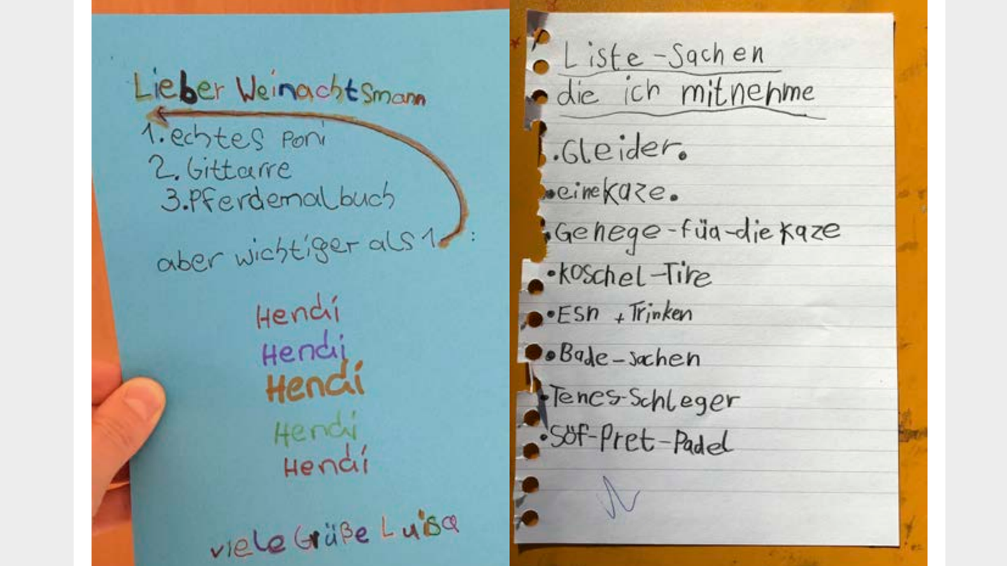 Es muss kein Ei Fon sein... Luisa, 9 Jahre    Kein Urlaub ohne Surfbrettpaddel, Greta, 5 Jahre