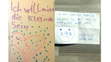 Immern nach einem halben Film ins Bett. Cleo, 8 Jahre, reicht's.      Die Mitleidskarte von Alina, 7 Jahre
