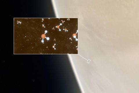 Darstellung des Fundes von Monophosphan-Molekühlen in der Venus-Atmosphäre